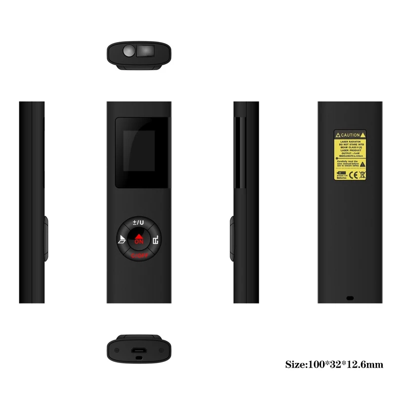 XMSJ Mini Laser Distance Meter 40M 60M Measure Infrared Rangefinder USB Rechargeable Portable Handheld Laser Range Finder Tape
