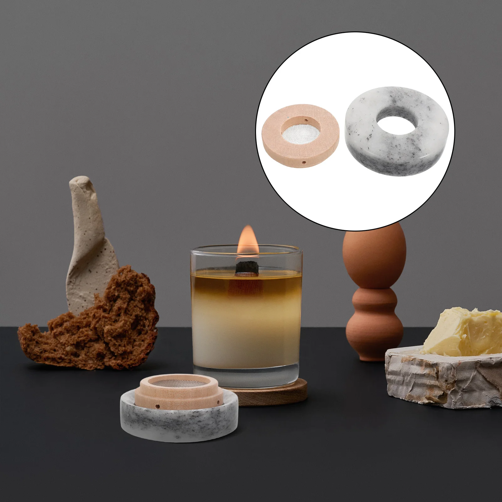 

1 set 1 Set Moxibustion Jade Ring Abdominal Heat Insulation Pad Navel Therapy Non-Scaldable Moxa Heating Cushion For Traditional