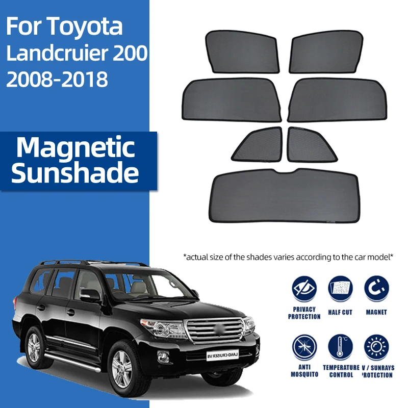 Magnetic Car Sunshade Front Windshield Rear Side Window Sun Shade For Toyota WISH LAND CRUISER Prado Landcruiser 200 2002-2022