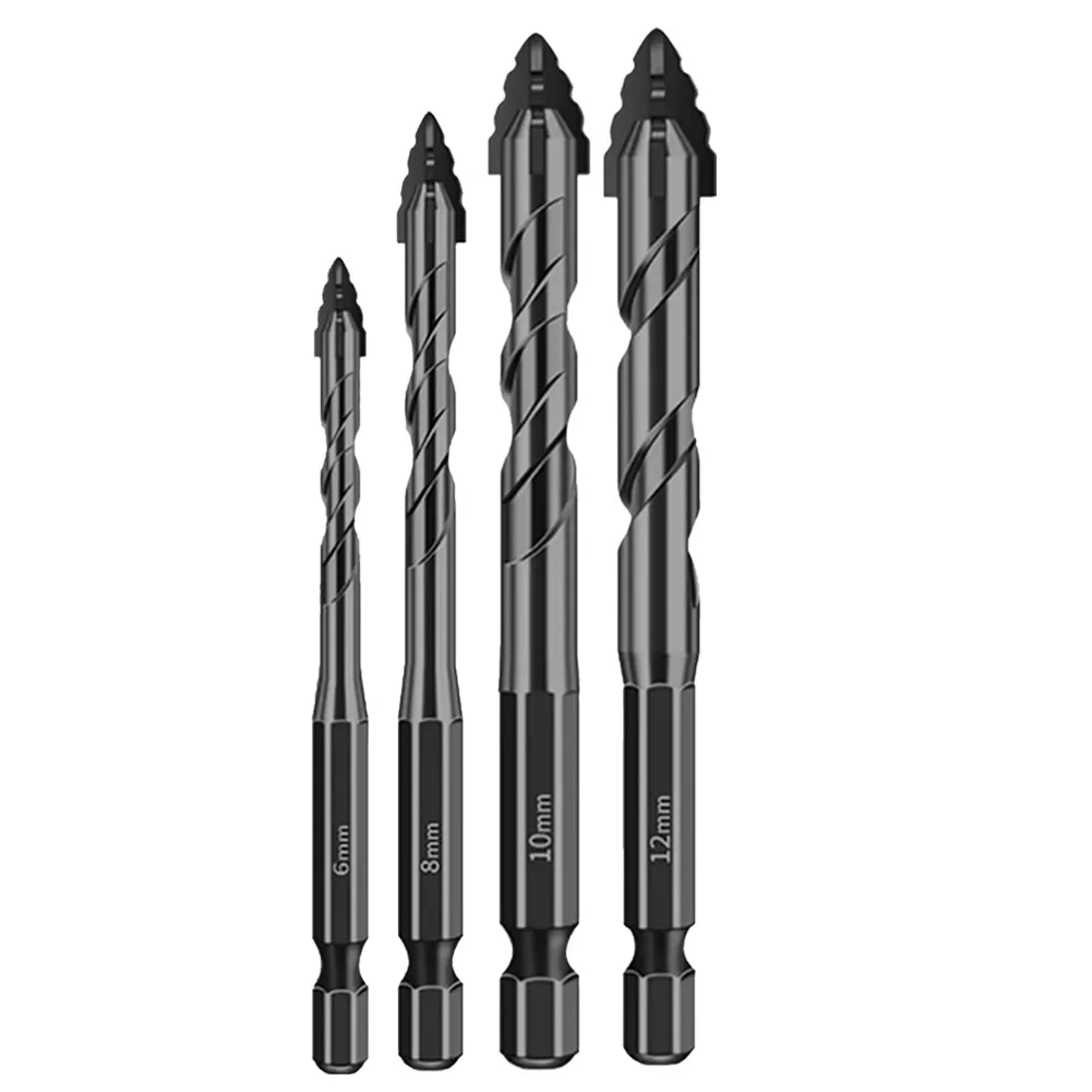 1pc Four-Flute Eccentric Drill Bit For Drilling Glass Tile Hard Plastic Cement Granite Concrete Punching Triangle Drill Bit