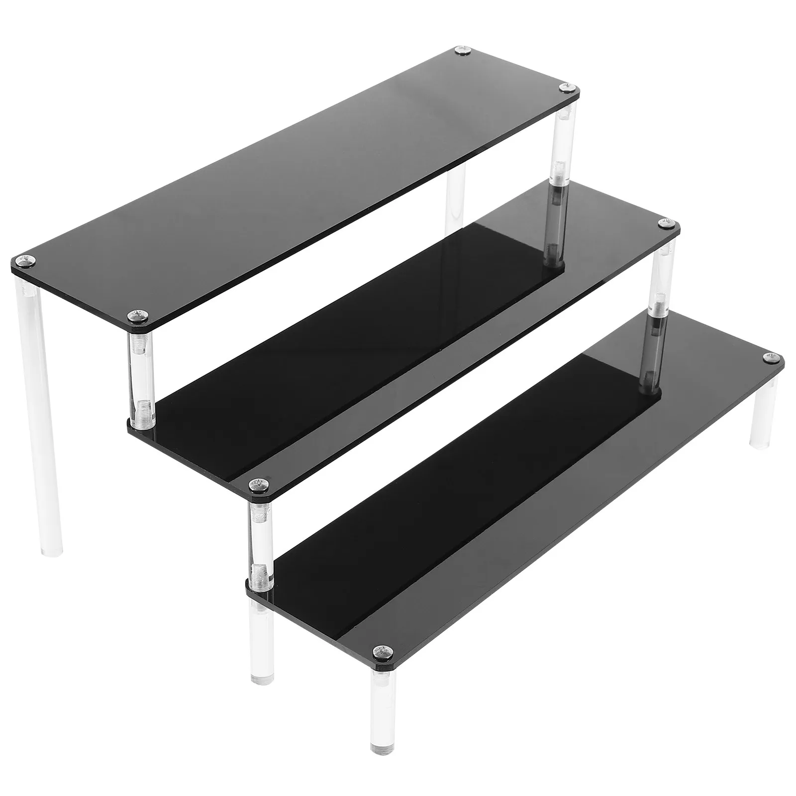 Tiered Acrylic Display Shelf for Home Office Shop Decor Large Capacity Desktop Stand for Collectibles Perfume Desserts Ornaments