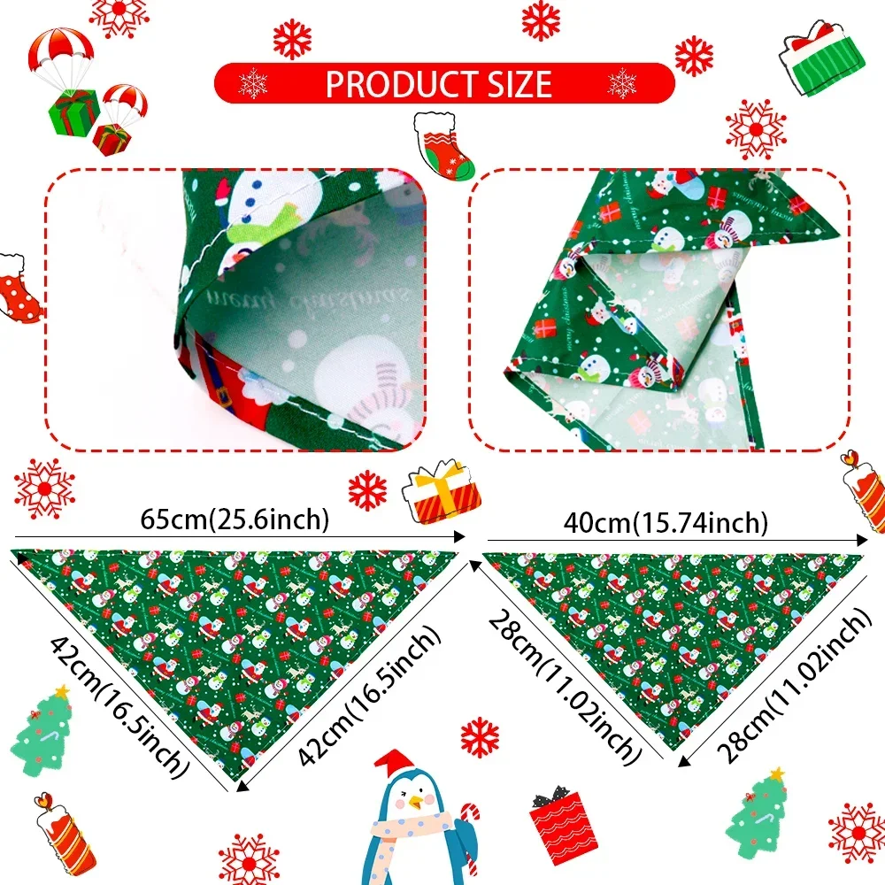 Imagem -02 - Bandana de Natal para Animais de Estimação Acessórios para Cães Cachecol Gato Pequeno Puppy Supplies Novo 50 Pcs 100 Pcs