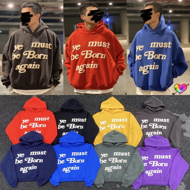 プリントタグcpfm.xyzパーカー男性女性3dフォームロゴ1:1 ye must be born again hoodie heavy fabric  kanye west sweatshirts 2022