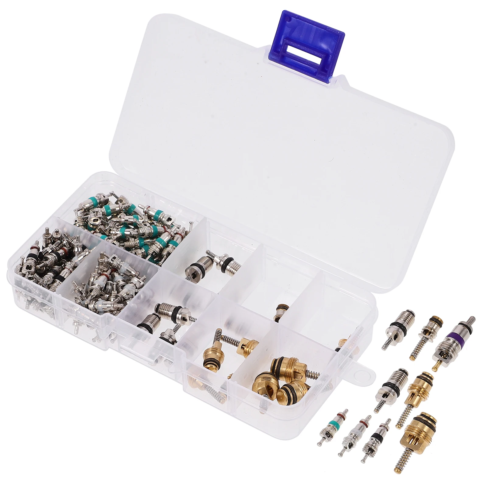 

1Set Automotive Air Conditioner Valve Core Kit Durable Iron Stem Tool for Car Ac System Maintenance