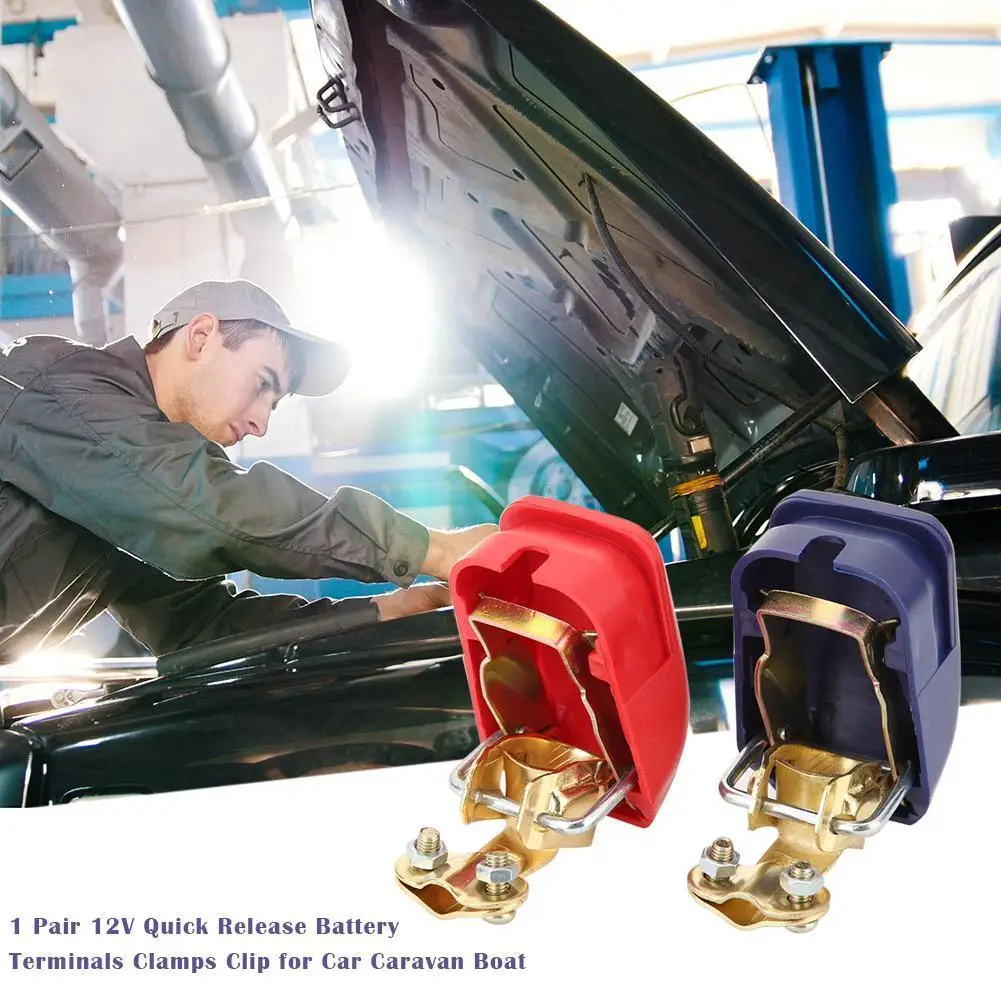 

Универсальные 1 пара автомобильных аккумуляторных клемм, разъемные зажимы, переключатель 12 В, быстроразъемные зажимы для автомобиля, каравана, мощность
