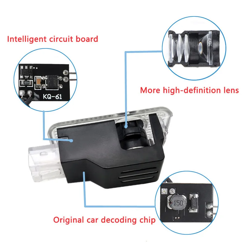 2 قطعة LED باب السيارة ترحيب أضواء لأودي A1 A3 8P 8V A4 A5 A6 A7 A8 Q3 Q5 Q7 Q8 Sline TT شعار العارض شبح الظل مصباح