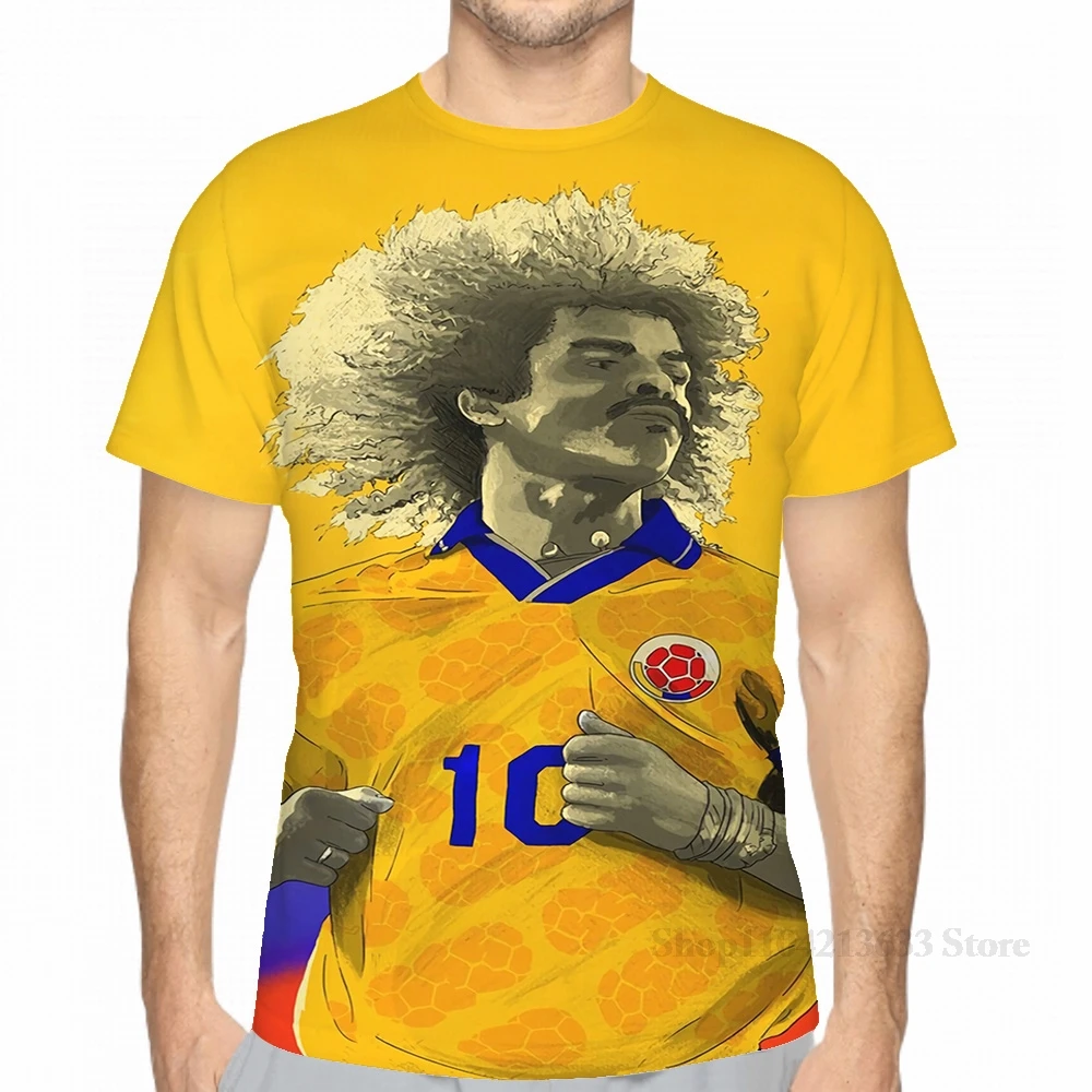 All over print Carlos Valderrama Colombia men T-Shirt women fashion girl t shirt boy tops tees Short Sleeve tshirts