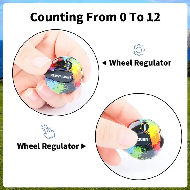 قفازات عداد نقاط الجولف قبعات كليب جهاز ضربات تسجيل الجولف الصغير مع مشبك إعادة تعيين اللمس إرجاع بسرعة 0 جهاز حفظ النتيجة