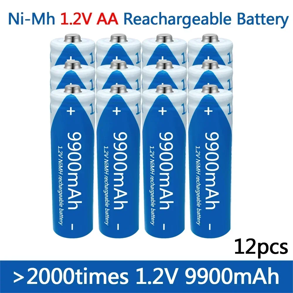 AA battery 1.2V nickel hydrogen battery AA fast charging battery 9900mAh remote control mouse small fan electric toy alarm clock