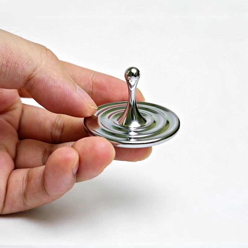 Water Drop Spinning Top Metal Spin Long Time Office Desk EDC Fidget Anxiety Stress Relief Toys Unique Gifts For Adults & Kids