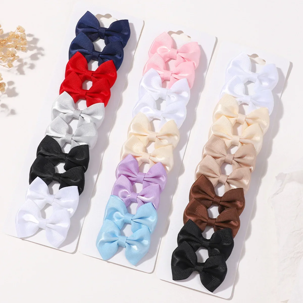 

10pcs/set Grosgrain Ribbon Solid Color Bowknot Hairpin for Girls Handmade Bows Hair Clips Baby Kids Toddler Hair Accessories