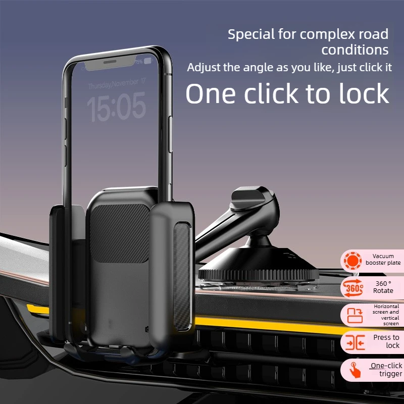 

Car Phone Holder, Adjustable Car Phone Mount Cradle 360°Rotation Strong Suction for Car Windshield Dashboard
