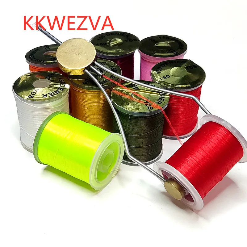 

KKWEZA 1PC 150D Fly Tying Thread Floss For 6 ~ 22 Flies Trout Bass Fly Tying Material Colors Olive Red Grey Standard Bobbin