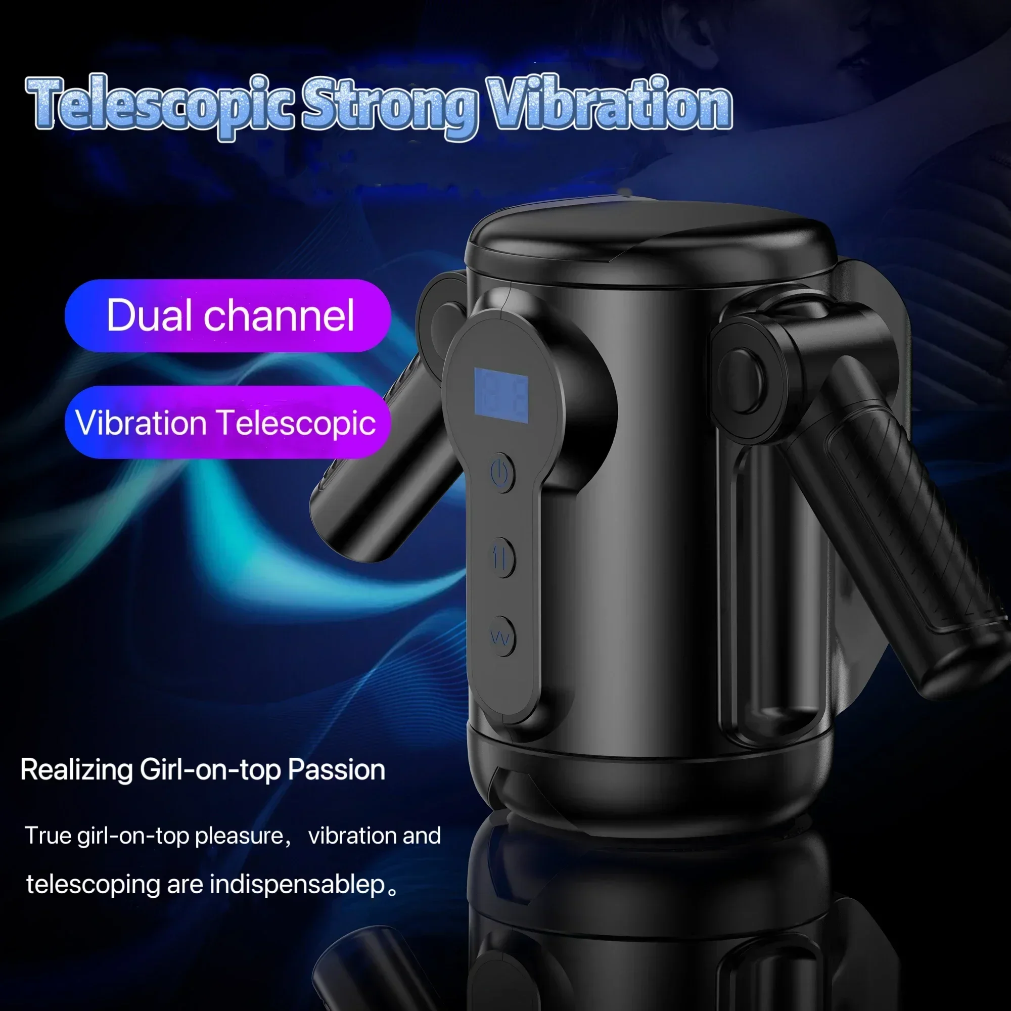 Foldable Handle Free Switching Speed Automatic Telescopic Sucking Male Masturbator Cup 9 Thrusting Vibration for Man Sex Toys