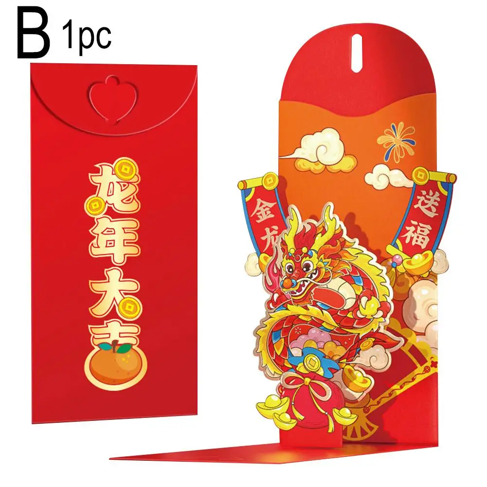 2024 Hongbao Dragon Year Red Envelopes Chinese Style Year Money Lucky Packets New Red Money Envelopes Envelopes Bags H4z7
