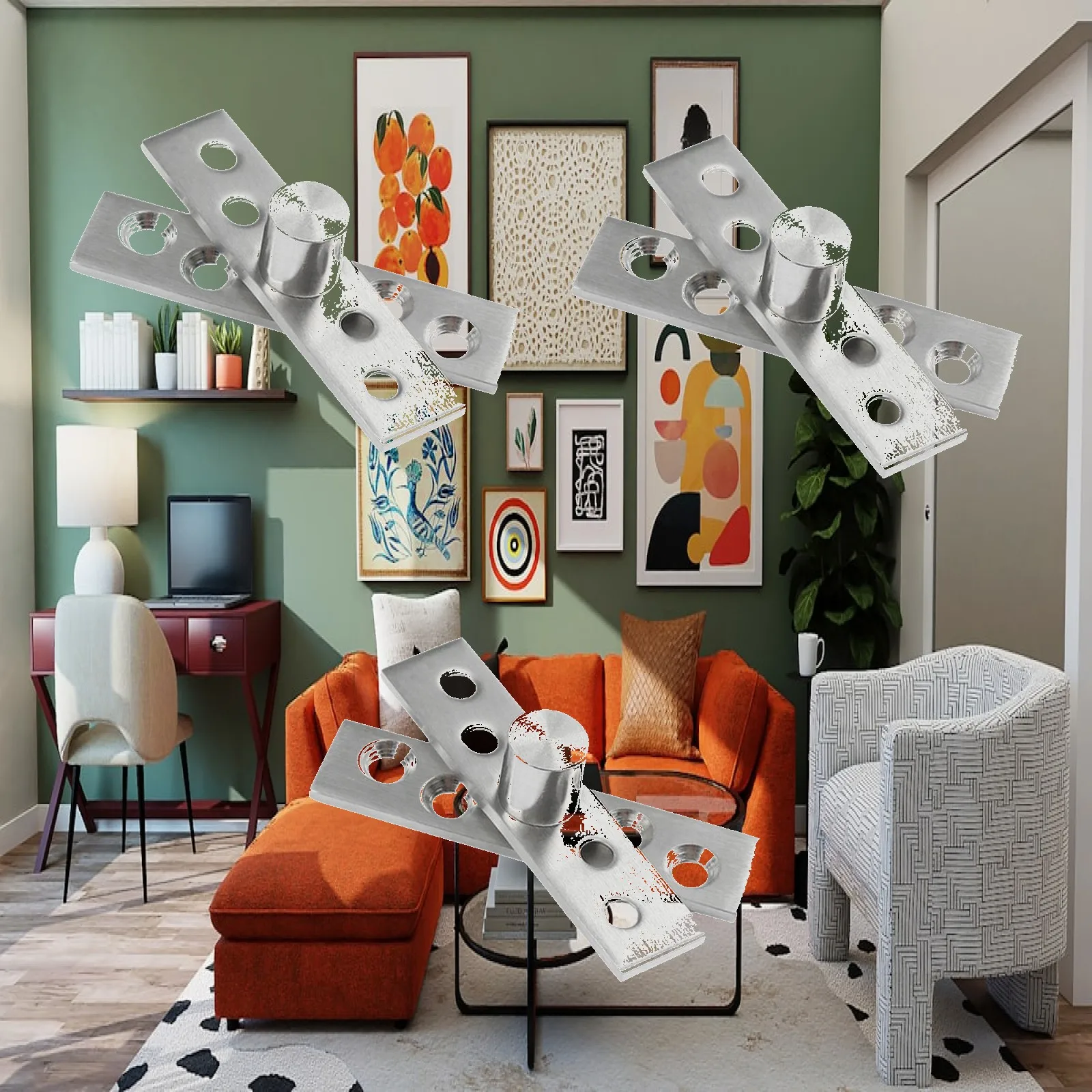 Charnière pivotante robuste en acier inoxydable, charnière de porte rotative à 360 degrés pour armoire et porte de salon