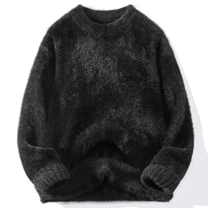 

Sweater Men Round Neck Solid Color Loose Young Couple Clothes Shirt Autumn Winter New Men's Home Wear Pajamas Warm Comfortable