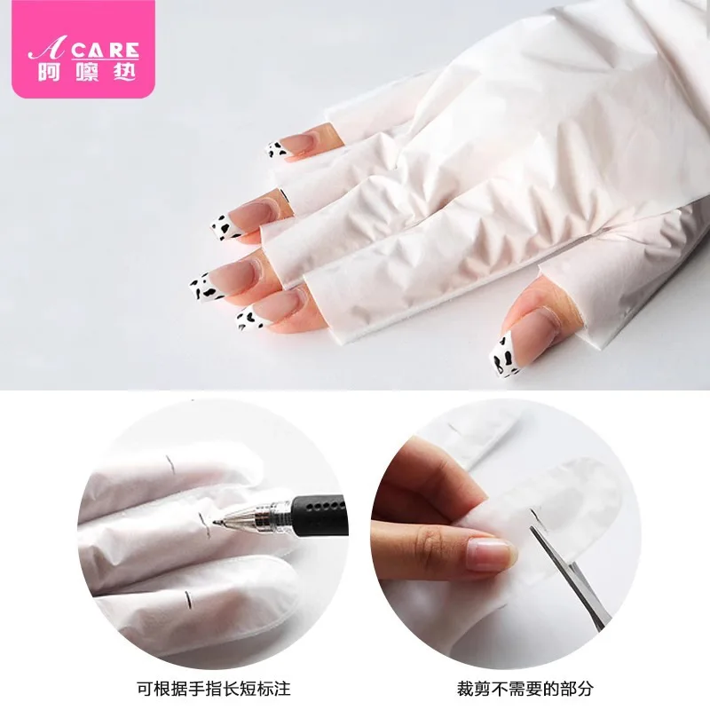 DX01/Gloves/Manicure/A1PQ0-Anti-Black Photo Sun-Drying Led Nail Lamp Baked Black Protective Glove Open Finger Light for