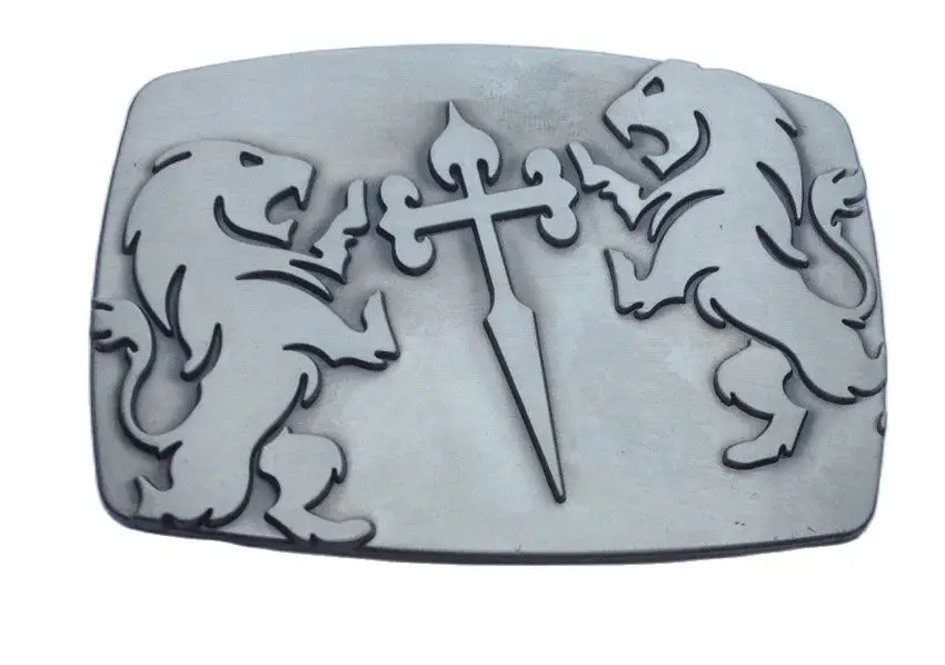 Пряжка для ремня со львом и оловянной отделкой