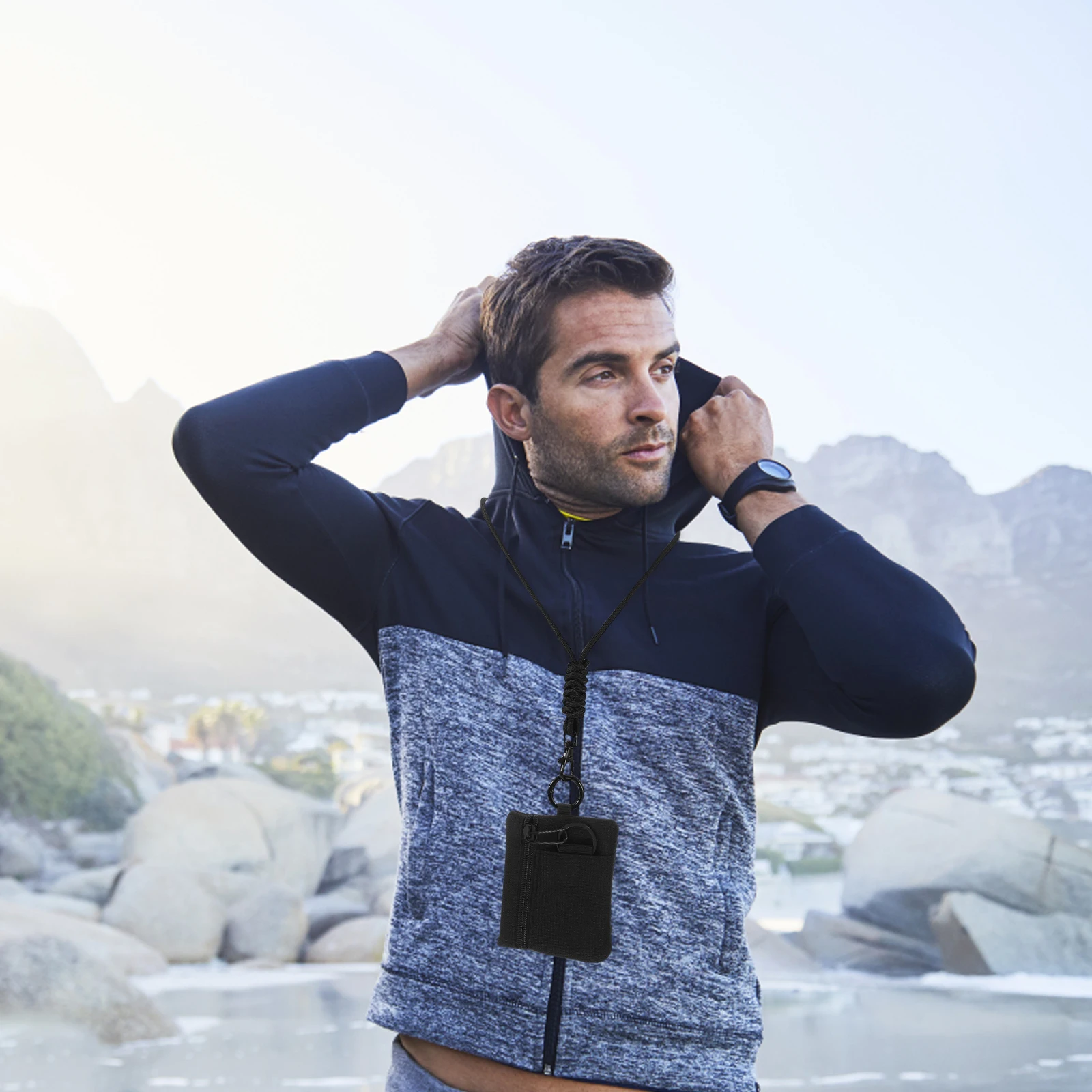 

Multifunctional Headphone Bag Mini Lanyard Purse Oxford Cloth Travel Wallet Hanging Coin Pouch Keychain Storage Camping