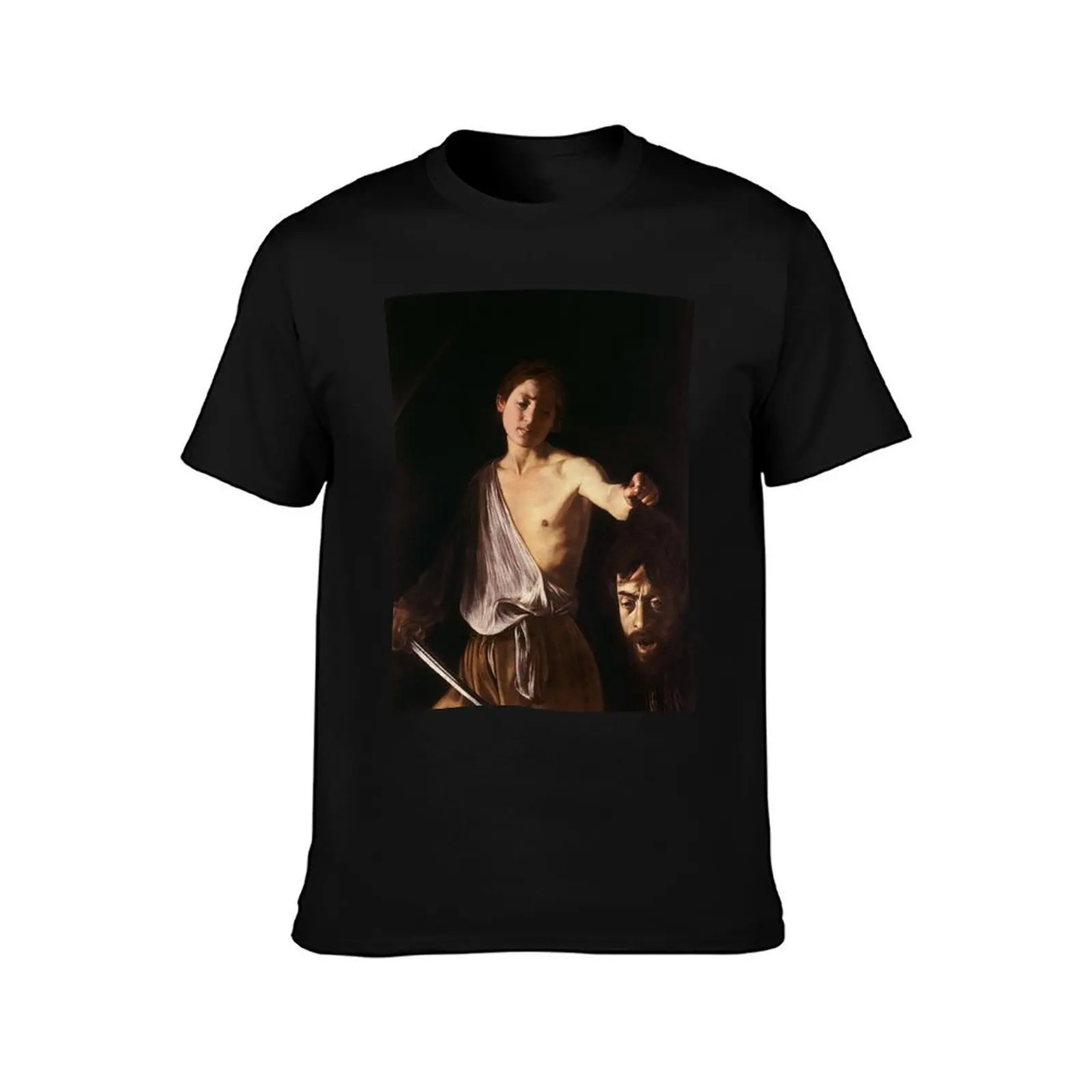 DAVID WITH THE HEAD OF GOLIATH - CARAVAGGIO T-Shirt Casual Streetwear Short Sleeve Tee T-Shirt
