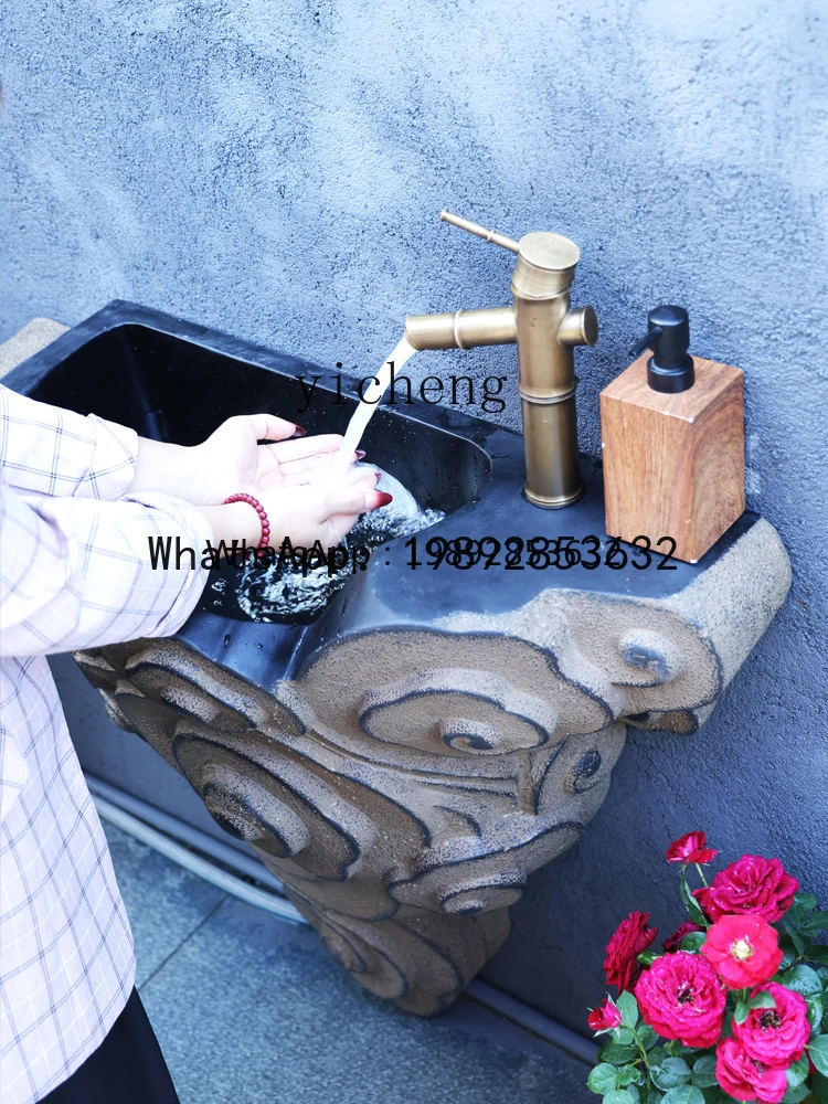 

FF Courtyard Garden Column Basin Wall-Mounted Washbasin Countertop Basin Yard Wall-Mounted Washbasin home decor