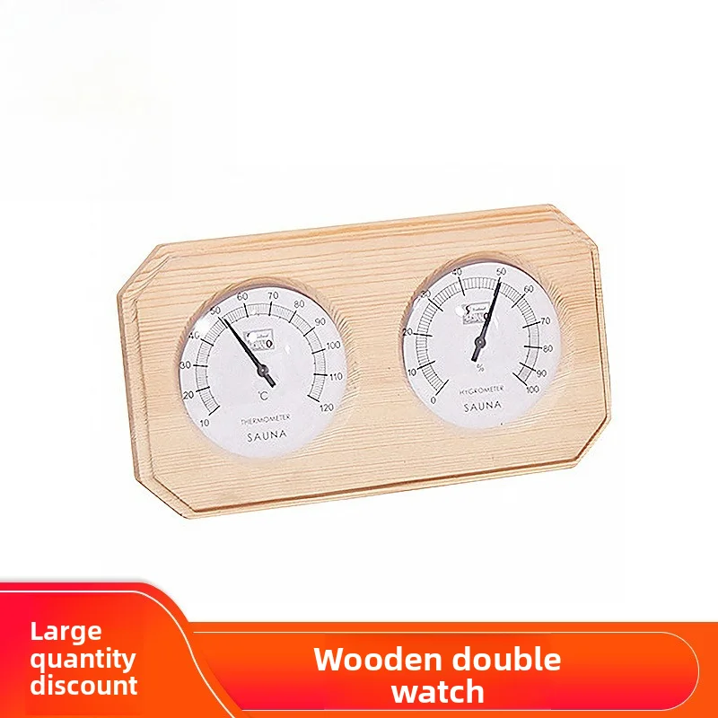 Octagonal Dual Dial Sauna Thermo-Hygrometer In Stock High Accuracy Temp Humidity Gauge for Steam Room Dry Heat Spa Bath Parts