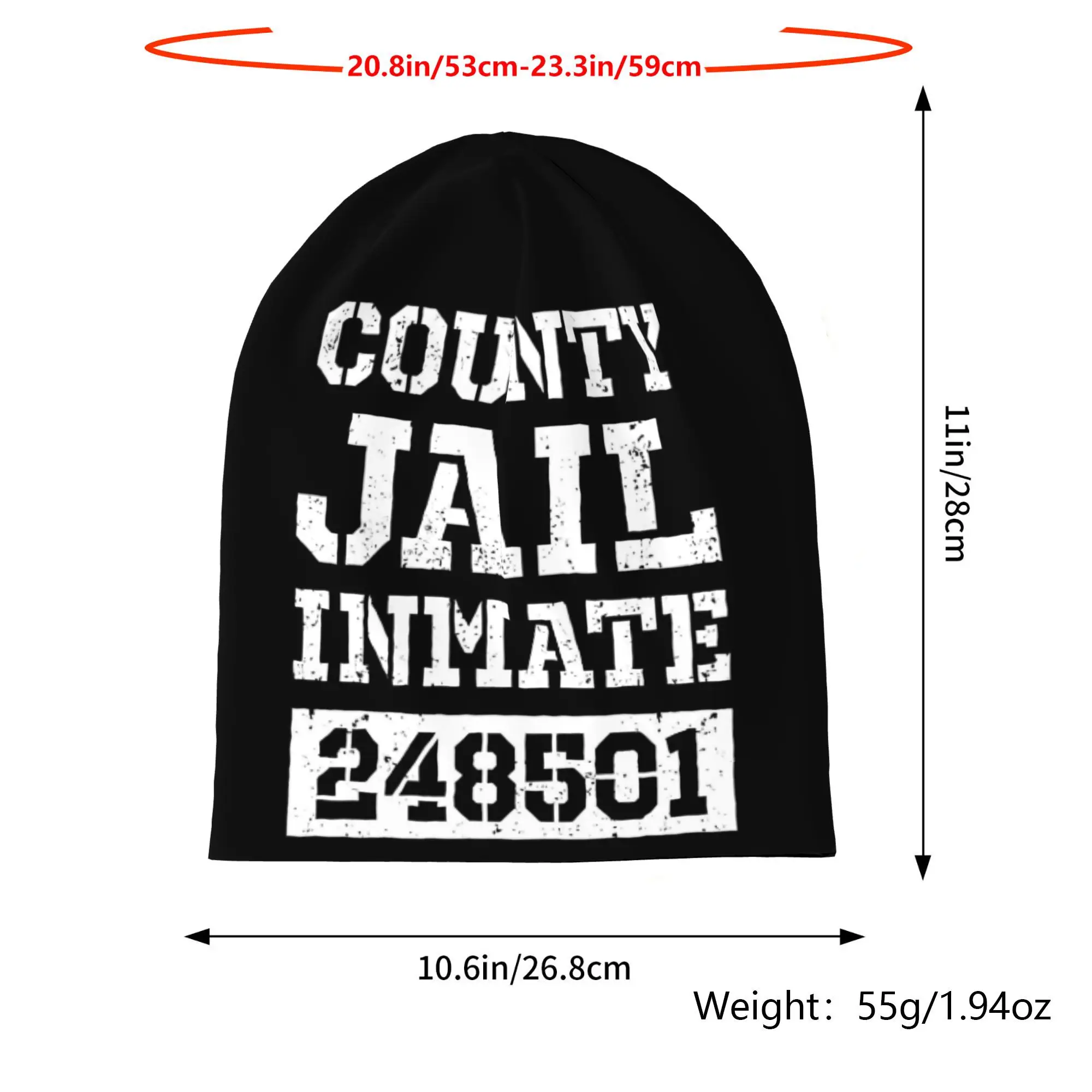 Customization County Jail Inmate Beanies Caps Fashion Bonnet Unisex Soft Hats