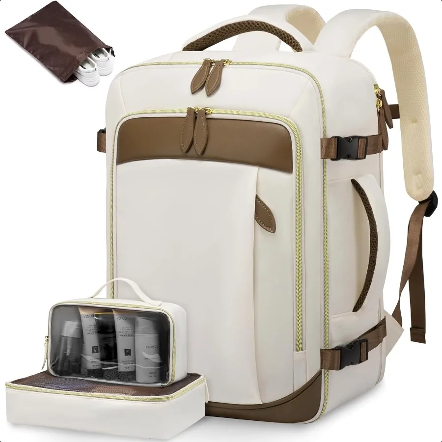 

Travel Backpack for Women 40L Carry On Backpack with 3 Packing Cubes TSA Personal Item Travel Bag Airline Appd Water Resistant