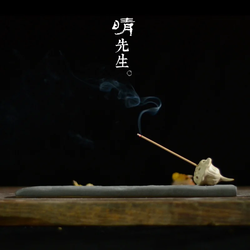 Carved Lotus Seedpod Landscape Creative Ceramic Line Incense Holder Japanese Style Incense Holder Censer Hand Carved Incense Bur