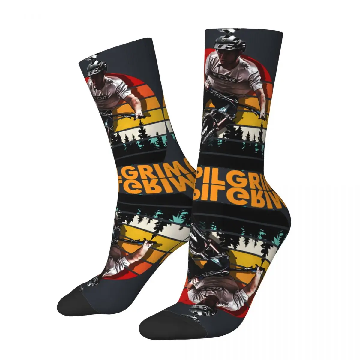 Funny Crazy MTB Sock for Men Hip Hop Harajuku Sam Pilgrim Happy Quality Pattern Printed Crew Sock official-website tops fugees