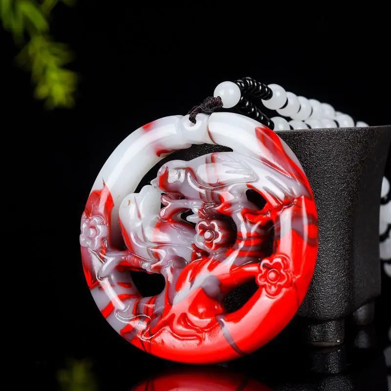

Outer Mongolian Material Happy Eyebrow Pendant Double-sided Hollow Carving