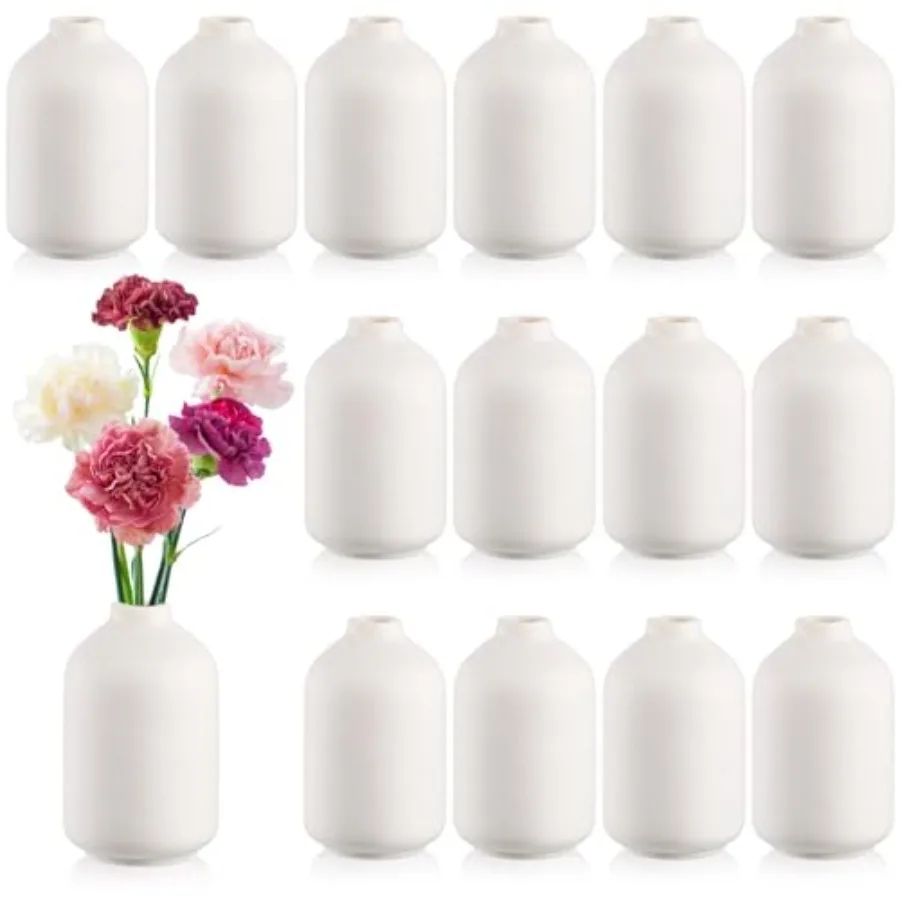 

Set 5.5"*3" Ceramic Bud Vases Bulk Boho Valentine's Day Decoration Centerpieces Small Flower Ceramic Vases for Dry Flowers Pamp