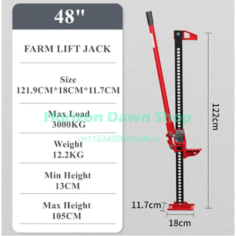 Agricultural Vertical Elevated Jack, 3T Off-Road Rescue Cast Jack