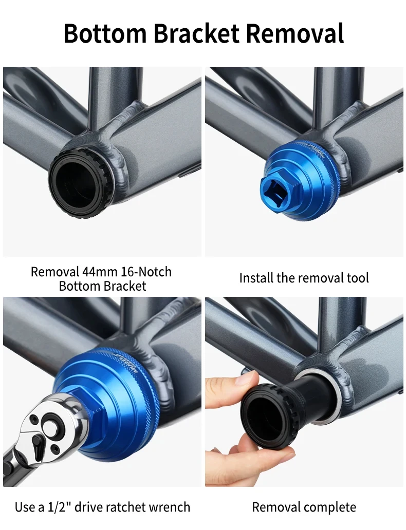 Fahrrad-Innenlagerwerkzeug aus Aluminiumlegierung mit 16 Rillen, Innenlager-Entfernungswerkzeug, Centerlock-Rotorwerkzeug, Fahrrad-Steckschlüssel – Detail 9