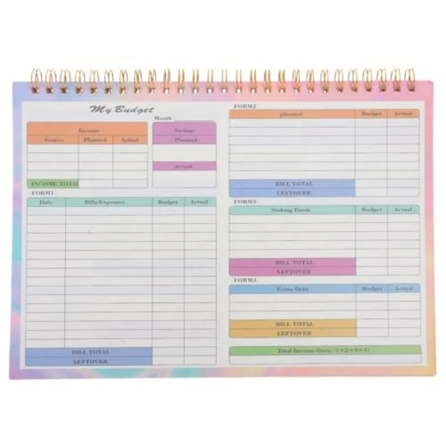 Financial Planner Ledger Book with Weekly and Daily Expense Tracker Sheets Portable Budget Organizer for Income and Expense