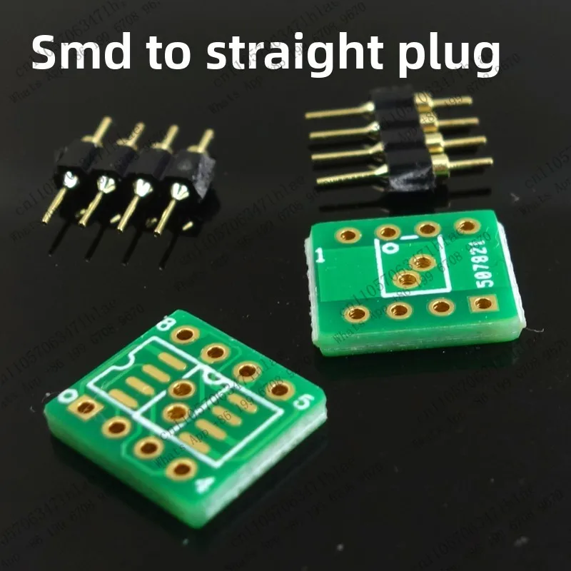 10 Sets (Board with Pins) 8-Pin SMD to DIP Board--With Gold-Plated Pins