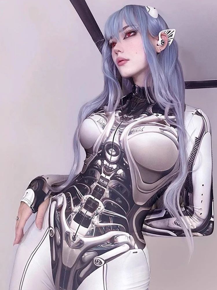 2025 ใหม่ไนท์คลับบาร์สตรีเทคโนโลยีหุ่นยนต์Jumpsuitเต้นรําทีมGogoนักร้องหญิงDjเครื่องแต่งกายคอสเพลย์ชุดDN20557