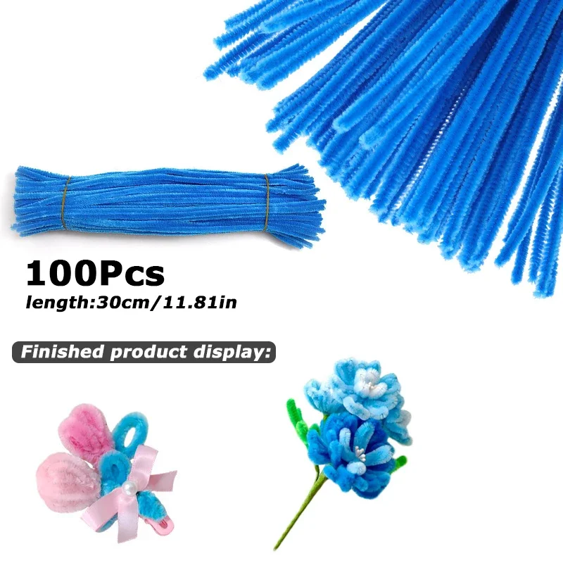 100 Stücke 30 cm Farben Chenille Stem Twisted Rod Eisendraht DIY Handwerk Wolle Wurzel Flauschigen Bar Verdrehen Dekor Rohr reiniger Plüsch
