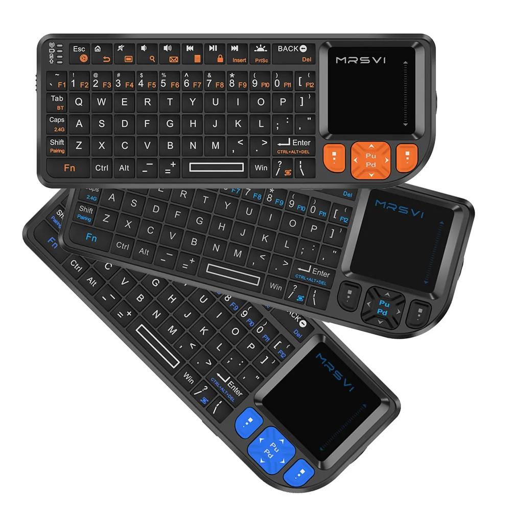 MRSVI Mini-Tastatur A8 PLUS, beleuchtete 2,4-GHz- und Bluetooth-5.0-Funktastatur mit Touchpad für Android TV Box, Mac, Laptop, Windows