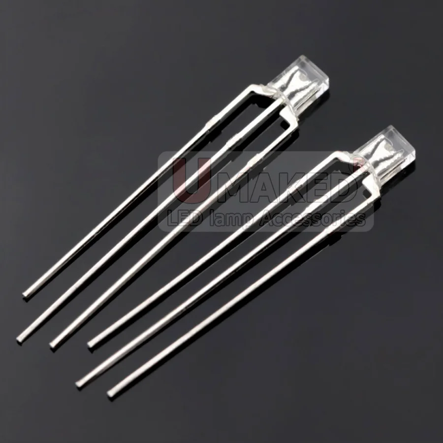 1000pcs 2x3x4mm Clear/Foggy LEN Two Color Common Anode/Cathode LED Red Blue Green Bi-Color Diodes Light Diy lamp DIP lighting