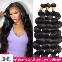 Body Wave Human Hair Bundles 100% Natural Black Brazilian Remy Hair Straight 2/3/4/5 Bundles Human Hair Extensions For Women