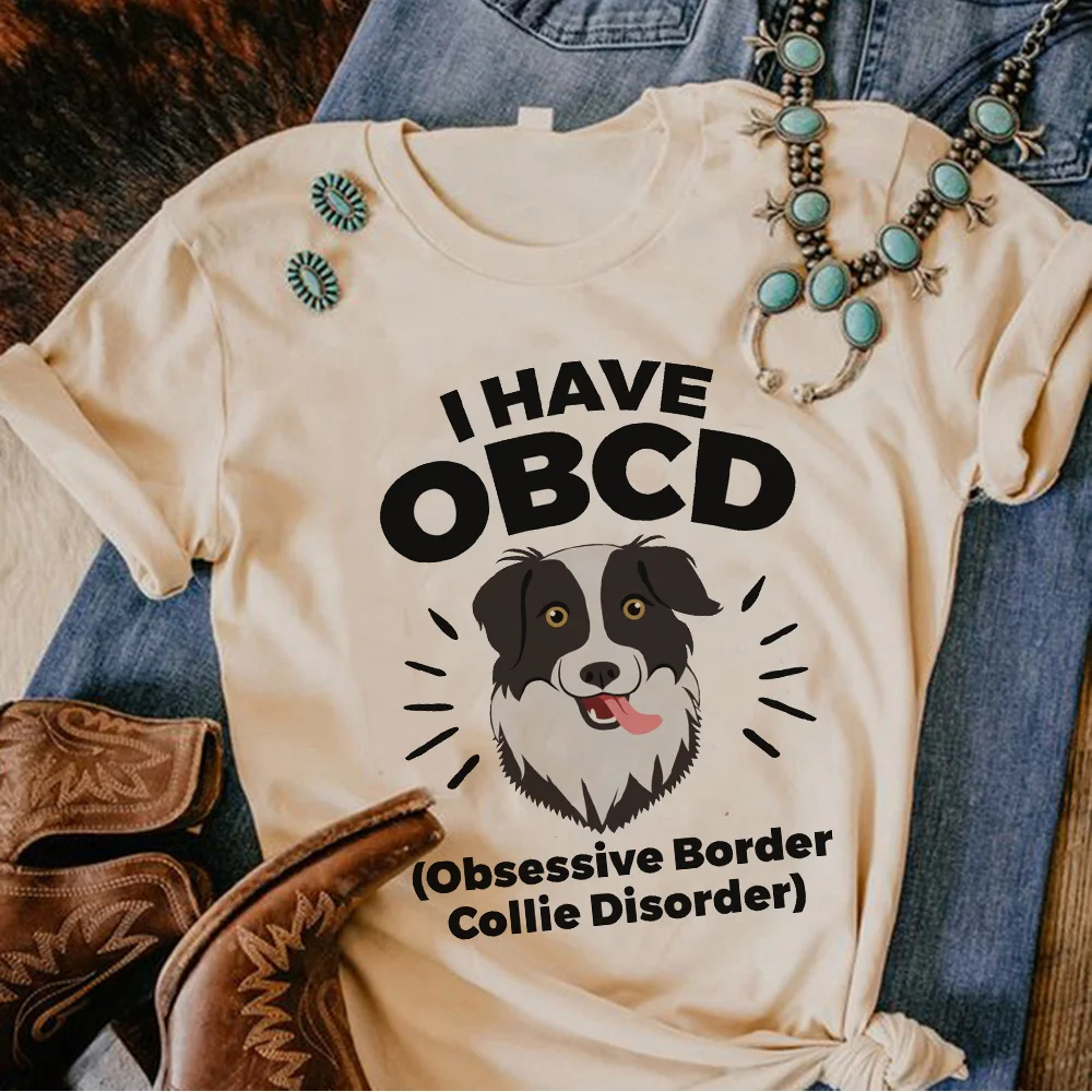 Border Collie t shirt women streetwear Y2K harajuku t-shirts girl y2k clothes