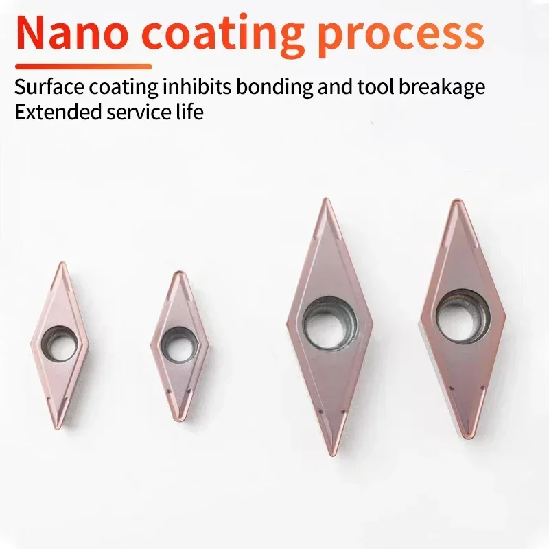 VCMT110304 VCMT110308 VCMT160404 VCMT160408 Cnc Turning Inserts Cemented Carbide Turning Tools Suitable For Stainless Steel