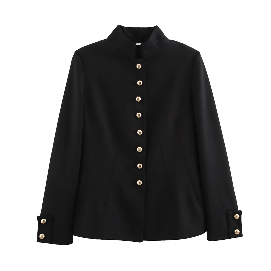 

Women's Fashion Single-Breasted Design Blazer Navy Blue Stand Collar New Arrival Fall 2025