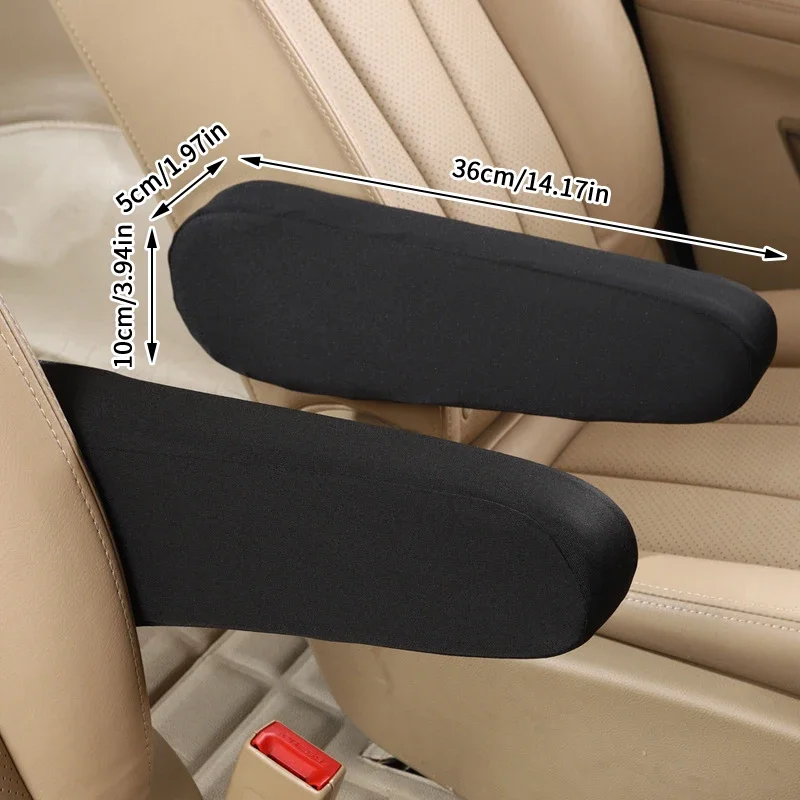 2Pcs Car Seat Armrest Cover Universal Interior Auto Armrests Dust-proof Hand Armrest Protector Soft Comfortable Elastic Cloth Co