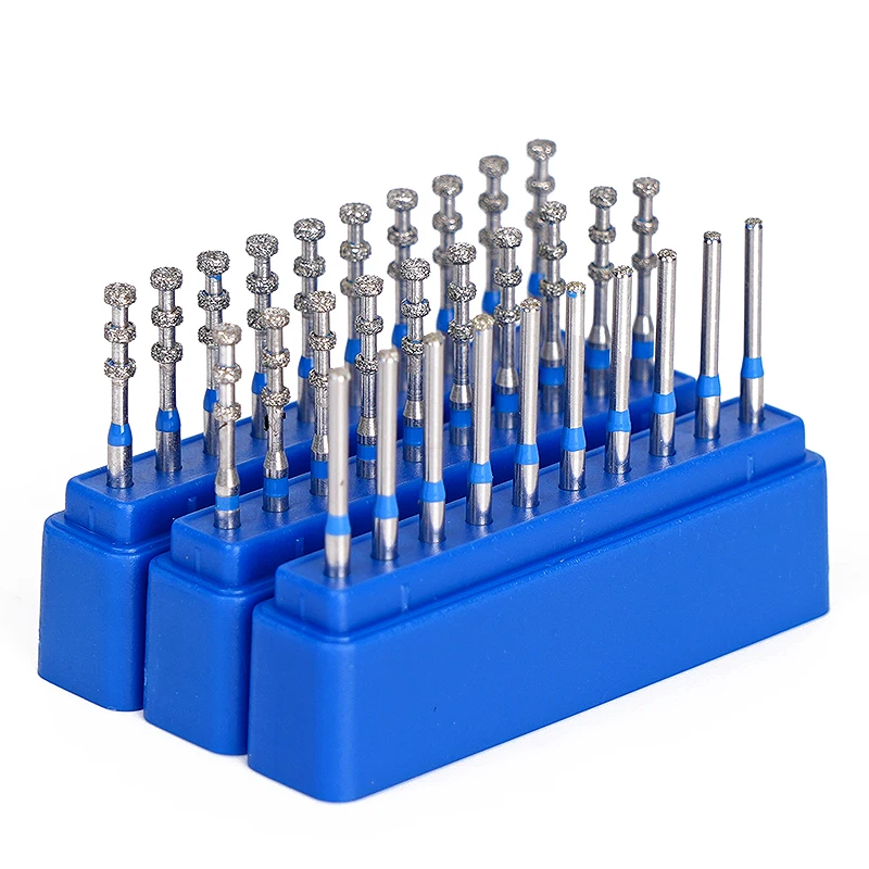 

10 шт., стоматологические алмазные боры, сверла для высокоскоростной полировки наконечников, отбеливание, алмазный абразивный инструмент для полировки