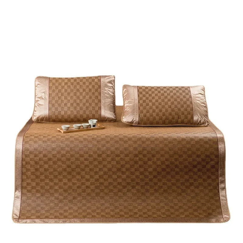 Cold Mat Rattan Mat Three Piece Set Double Bed Foldable Student Dormitory Air Conditioning Ice Mat