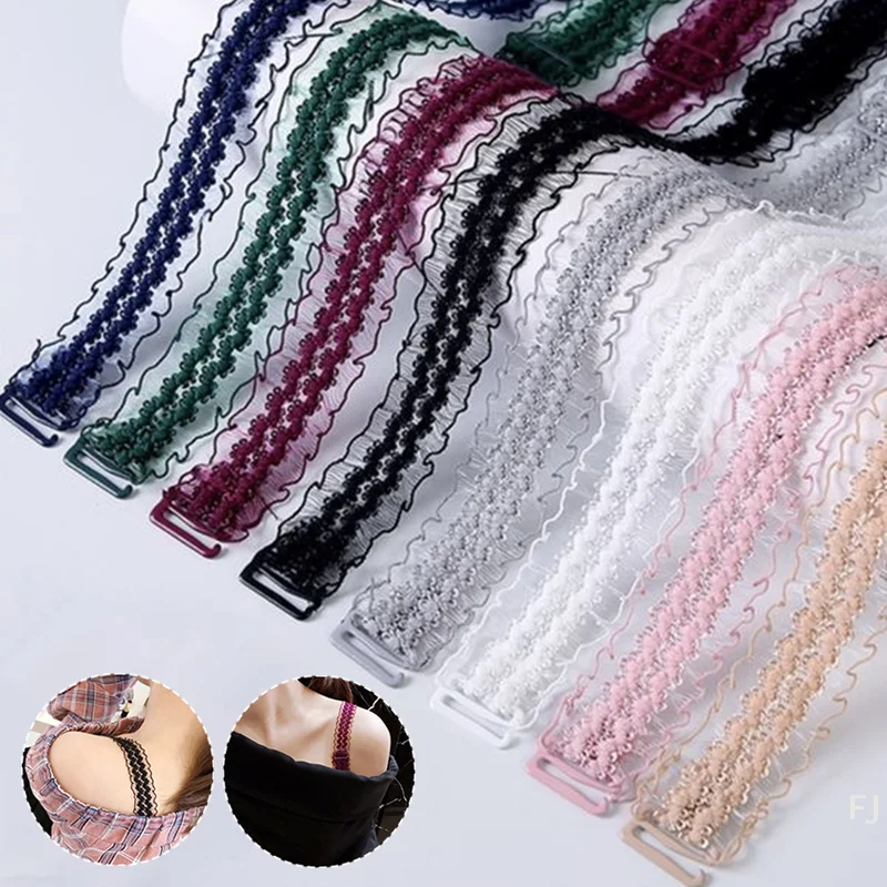 

Pair of Elastic Dress Bra Straps with Lace Detailing and Anti-Slip Buckles for Women's Sexy Lingerie