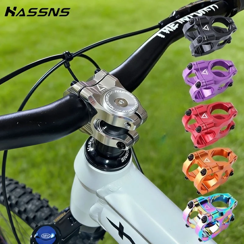 HASSNS - Manillar de Bicicleta de 35 mm, 31.8 mm, para MTB, Carretera, Corto, para AM, FR, DH, Dirt Jump, Aluminio Ultraligero, Hueco, para Bicicleta